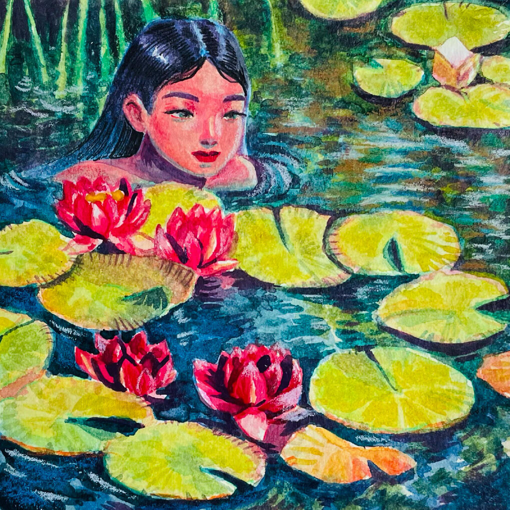 Water Lilies, watercolor, 2020
